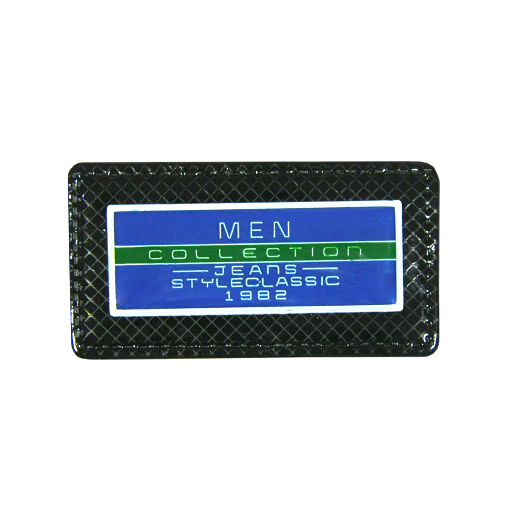 Лейба кожзам A8593 59*23мм Men Collection, эмаль. Лейба Кожзам