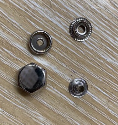 Кнопка Шестиугольник 14,85*14,85 мм, NICKEL/ шт. Кнопка металл