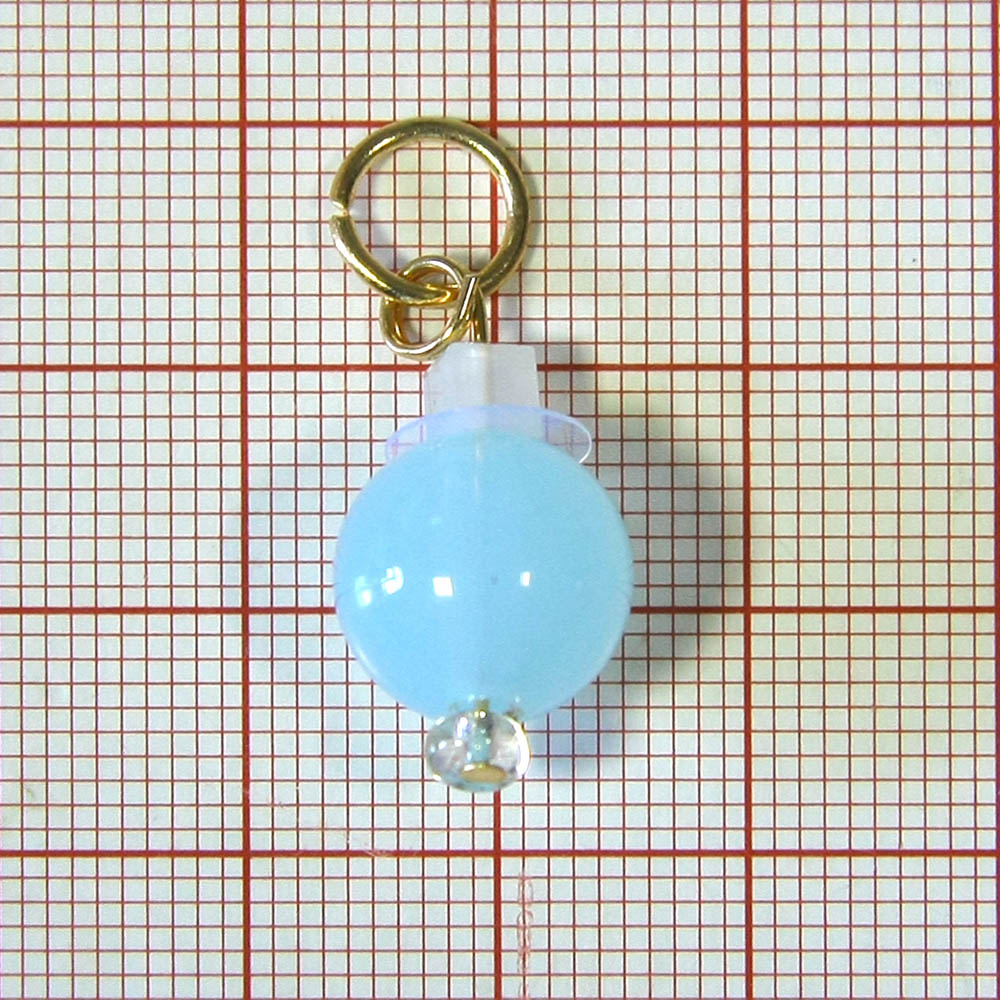 Подвеска Фонарик 12*24мм светло-голубая бусина, прозрачный кубик, GOLD, шт. Подвески