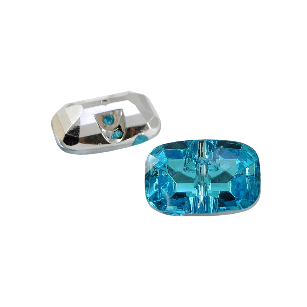 Пуговица Кристалл 3142 25мм голубая прямоугольная, шт. Пуговица Акрил, Кристалл