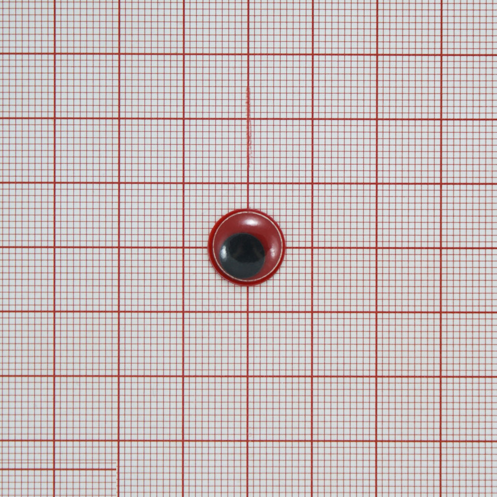 Глаз B-01, 8мм, красный, подвижный черный зрачок, 1тыс.шт. Глазики B