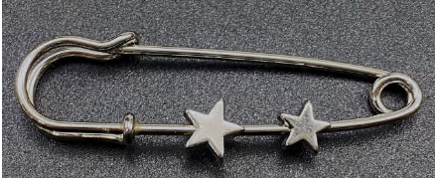 Булавка металл. 2 звезды, 4,5*4,1, никель, шт. Булавки