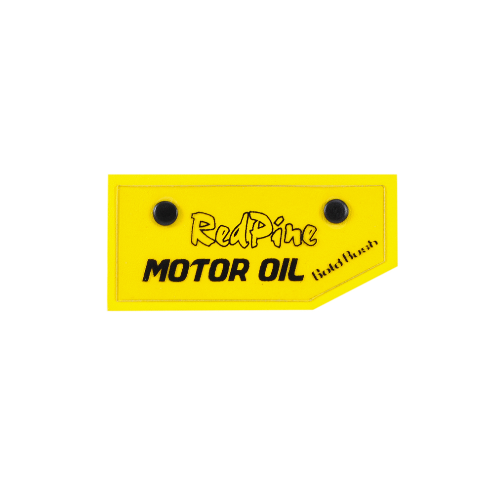 Лейба клеенка с хольнитенами RedPine Motor Oil, 3,5*7см, черный, желтый, шт. Лейба Клеенка