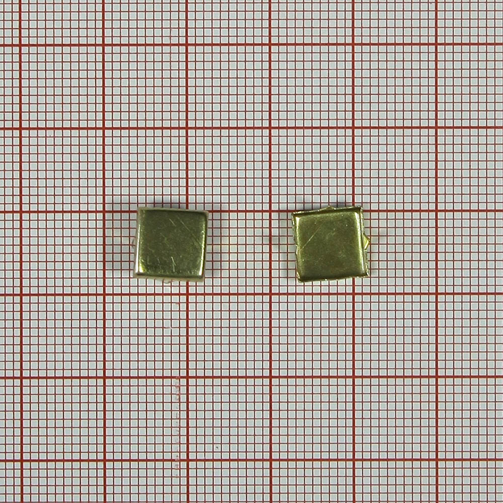 Краб металлический MS-20 квадрат 8*8мм GOLD / 1тыс.шт. Крабы Металл MS