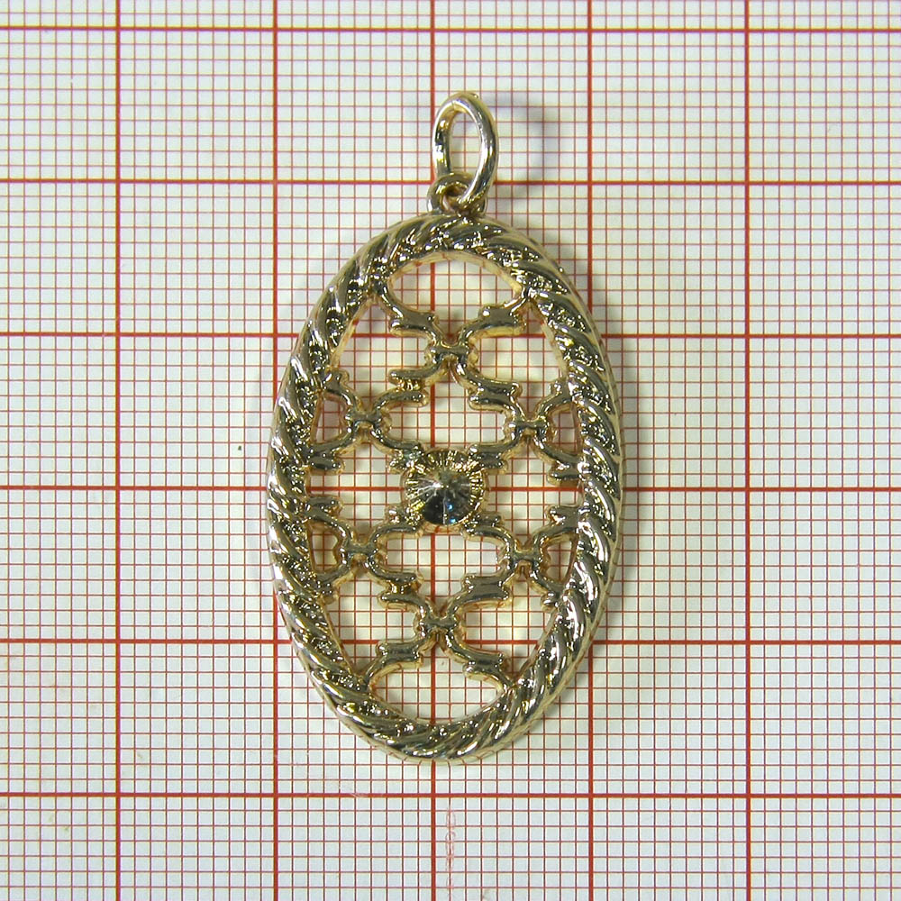 Подвеска металл Овал-решетка 23*42мм, GOLD, шт. Подвески