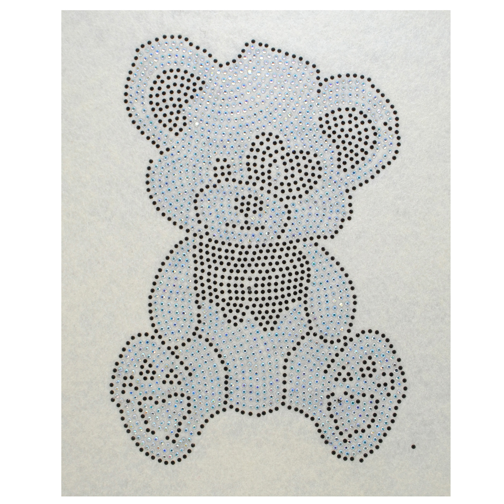 Аппликация из страз Медведь, 13,19*18,23см, SS6  хамелеон 62611, SS6,5 черный 62610, шт. Аппликация клеевая