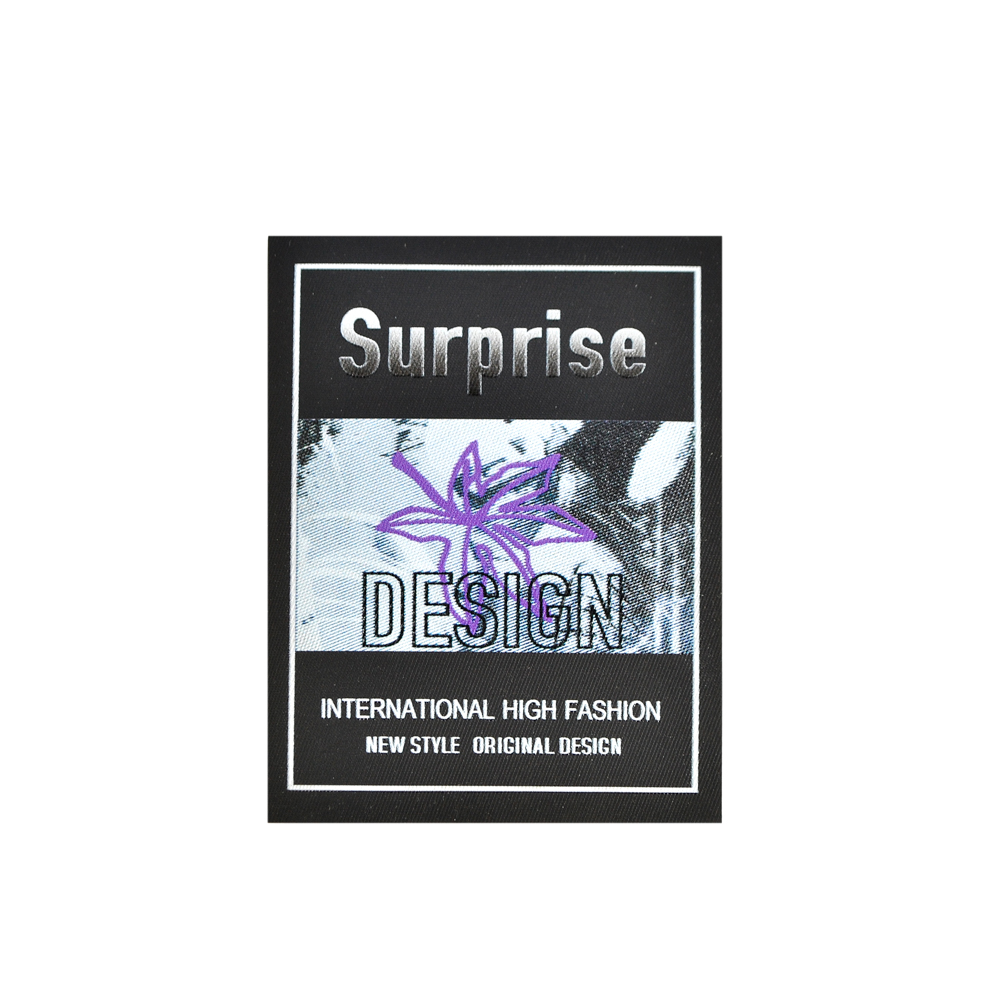 Лейба тканевая SURPRISE, 9*7см, черный, белый, фиолетовый, серый,  шт. Лейба Ткань