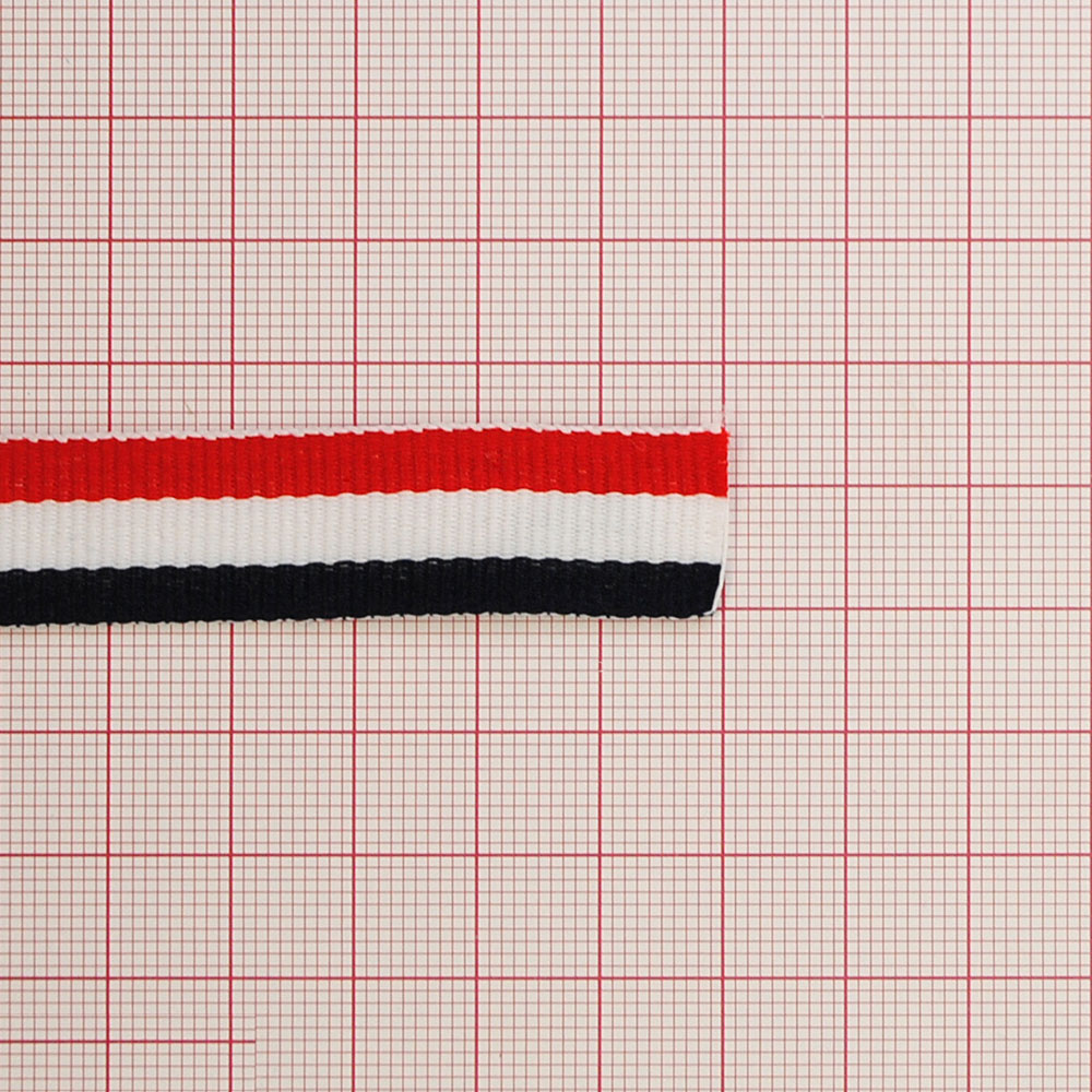 Тесьма Франция 1,5см сине-бело-красная без лого, ярд. Тесьма