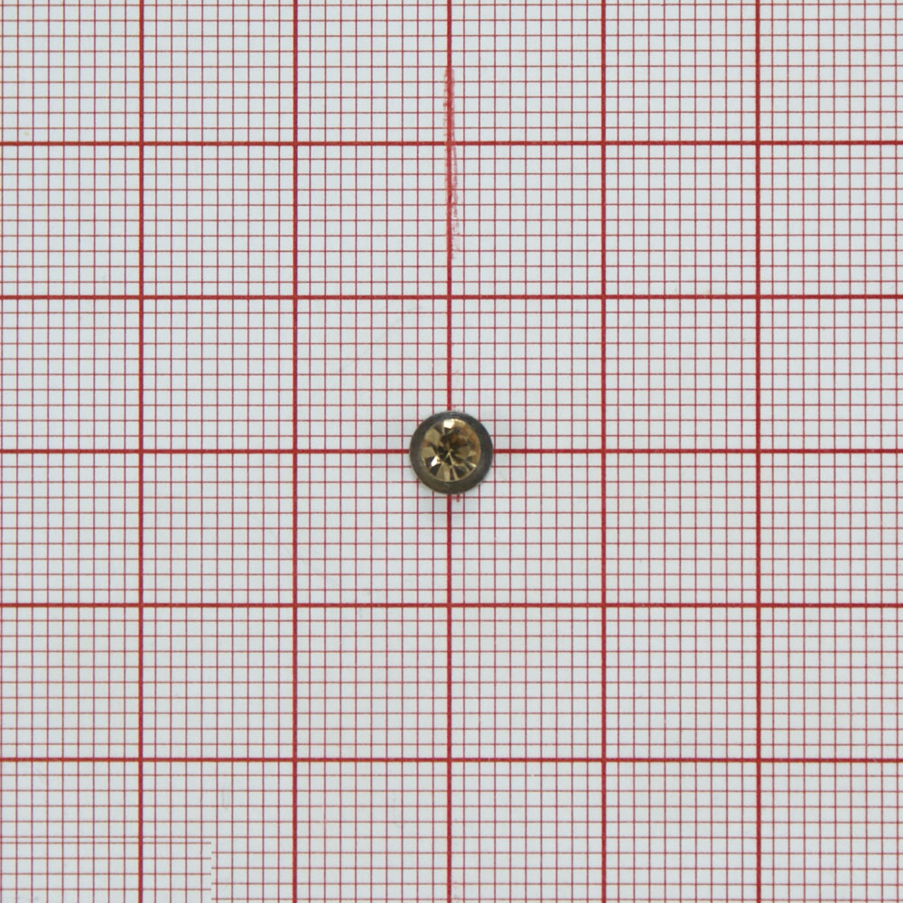 Украшение металл Камень 4мм NIKEL, топаз /металл платформа/, 1т.шт. Декор Металл на ножке (для кожи, резины, ткани)