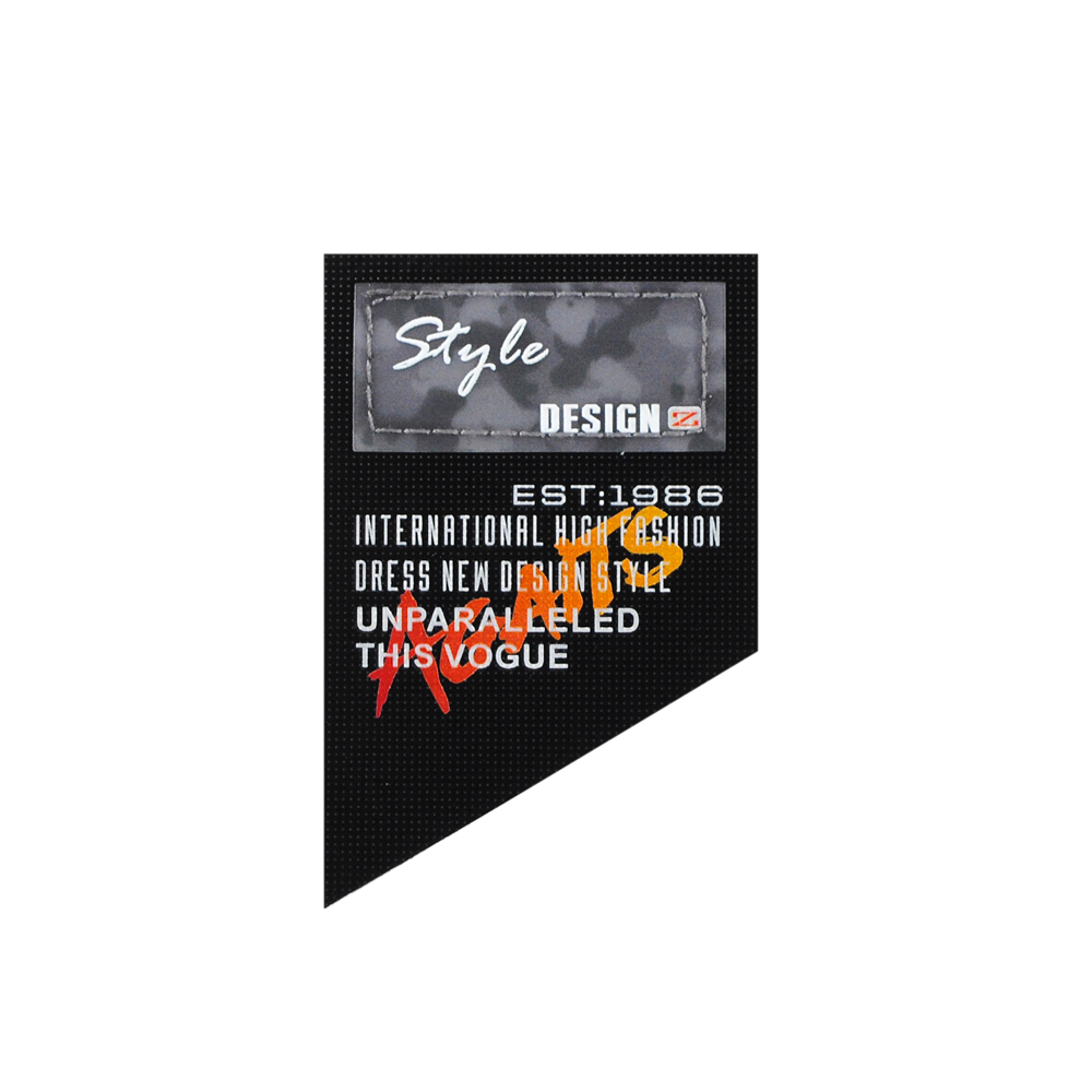 Лейба тканевая Style Design, 6*9см, серый, черный, оранжевый, белый, шт. Лейба Ткань