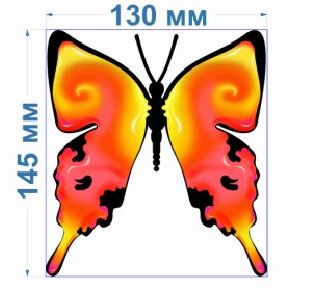 Аппликация клеевая тканевая Бабочка №4-3 13,0*14,5см атлас, шт. Аппликация клеевая