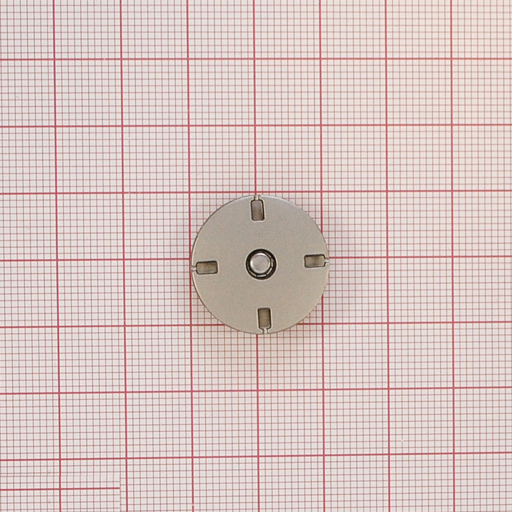 Кнопка металлическая пришивная потайная Круглая 21мм, матовый никель, шт. Кнопка пришивная потайная