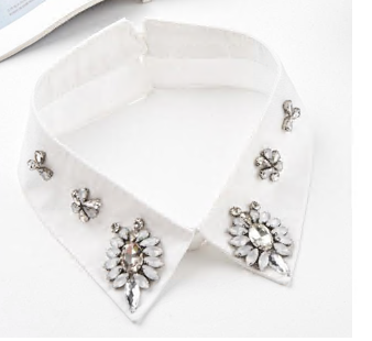 Воротник с камнями, белый, шт. Воротники