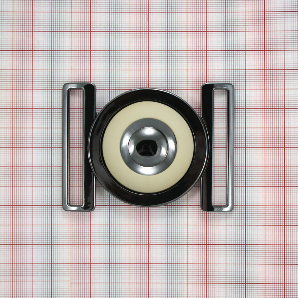 Пряжка ременная 2285 87*66мм BLACK NIKEL, беж . Застежки металл