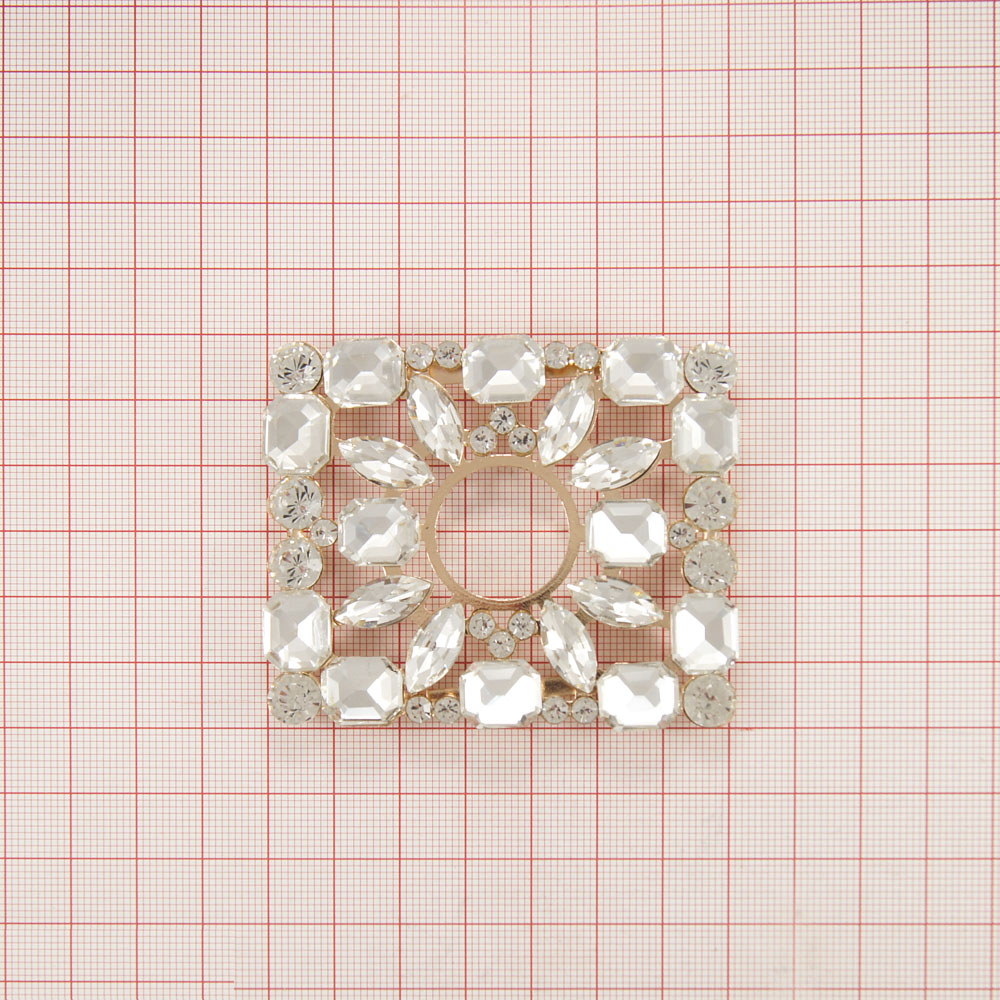 Краб металл Солнце в рамке 7,2*5,8см GOLD, белые камни. Крабы Металл Геометрия Декор