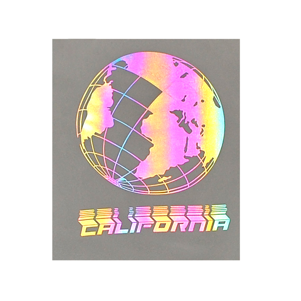 Термоапплкация светоотражающая CALIFORNIA, 24*29см, голограмма розовый, голубой, желтый, шт.. Термопереводки Голограмма Светоотражалка Глиттер