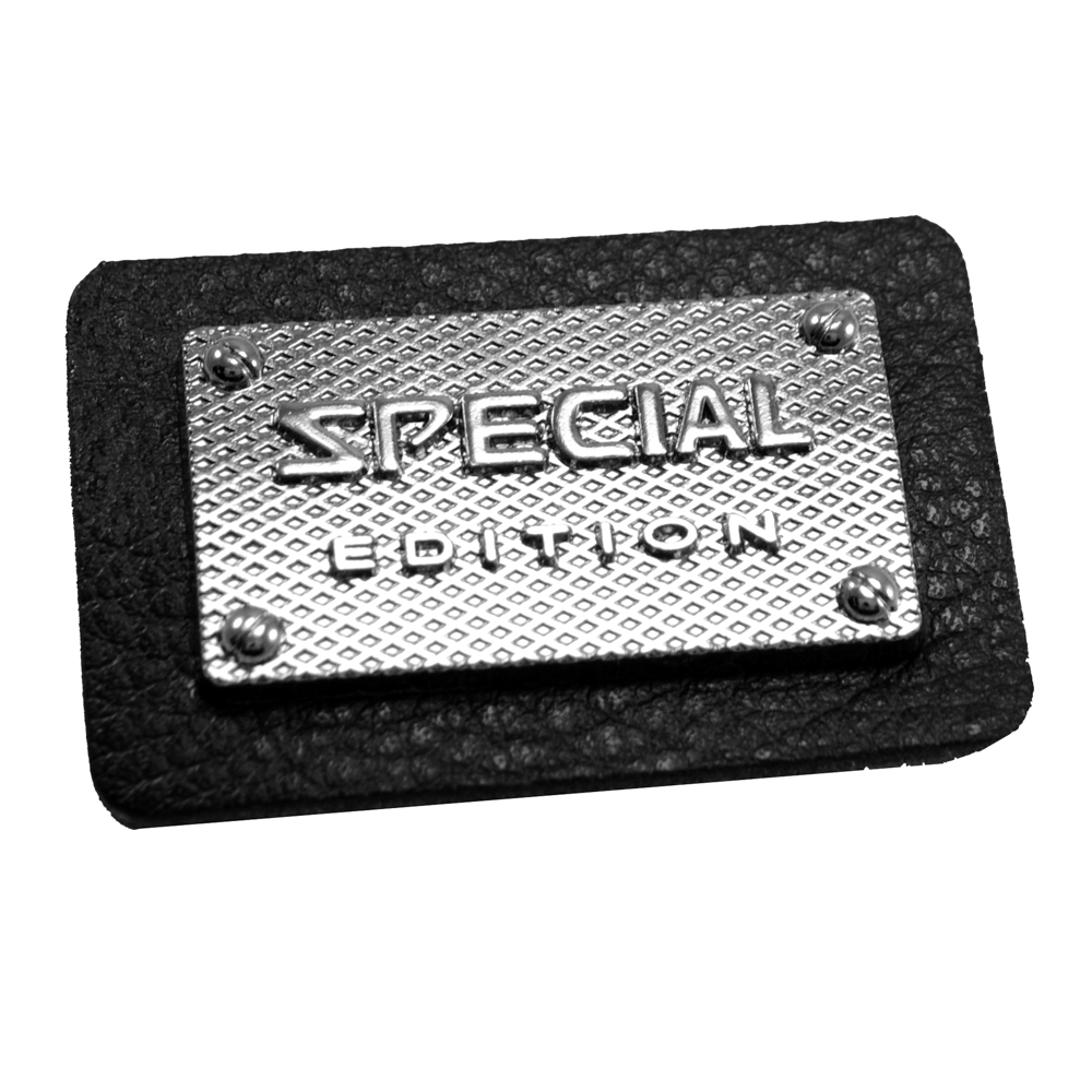 Лейба кожзам и металл Special Edition, 4,5*3см, черный, блек никель, шт. Лейба Кожзам