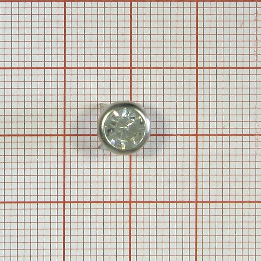 Краб Камень 8мм NIKEL, белый в металле, 1т.шт. Крабы Металл MS