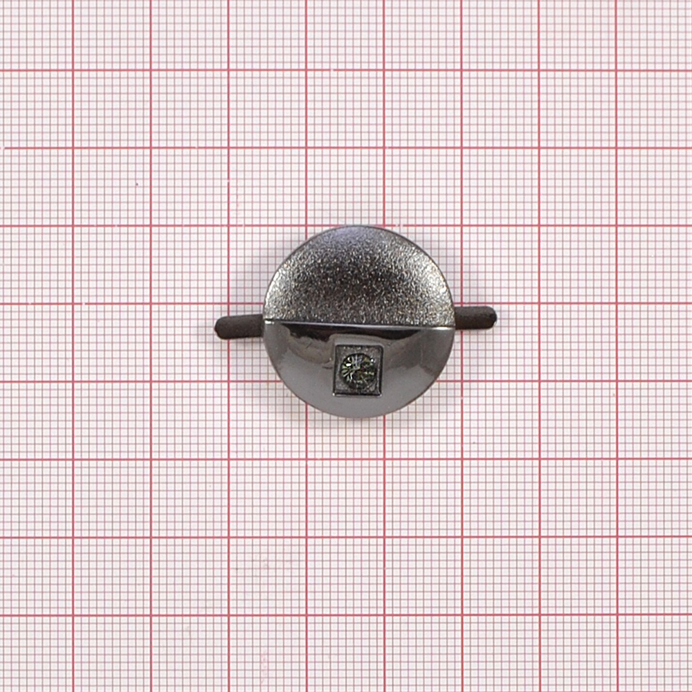 Краб металлический 0070 круг, 1белый камень BLACK NIKEL, шт. Крабы Металл Геометрия