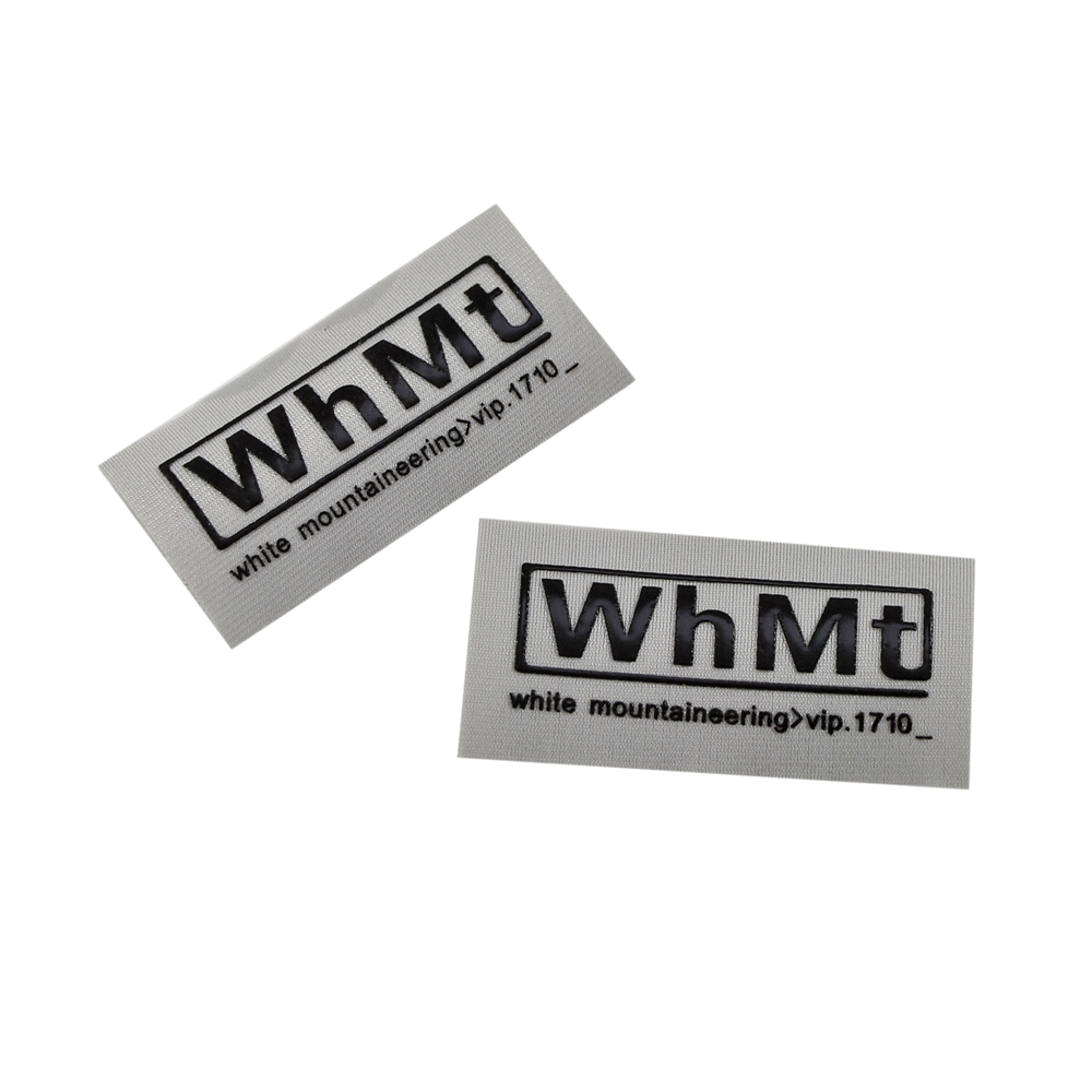 Лейба тканевая WhMt, 2.5*5см, черный, серебро, шт. Лейба Ткань