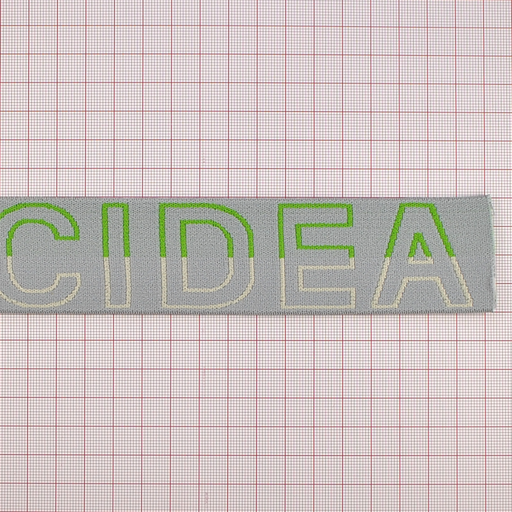 Резинка CNCIDEA, 4см, серый, белый, салатовый, ярд. Резинка