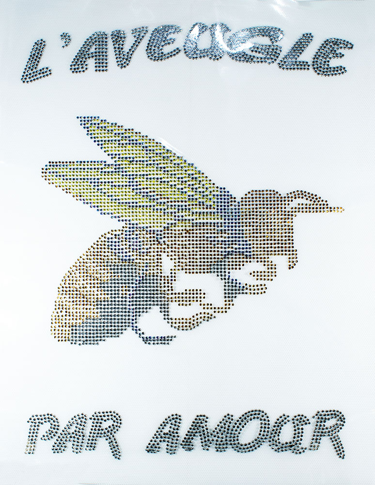Термоаппликация из страз Пчела L'aveugle 32*25см, камни серый, желтый, фиолетовый, коричневый, шт. Термоаппликации Рисунки из страз