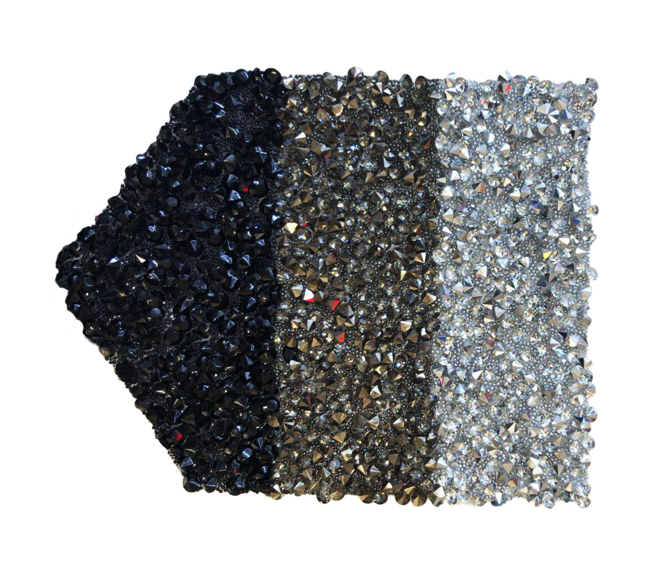 Аппликация клеевая стразы 3 Полосы, 8*10см, черный, белый, black diamond, шт. Аппликации клеевые Стразы комб.