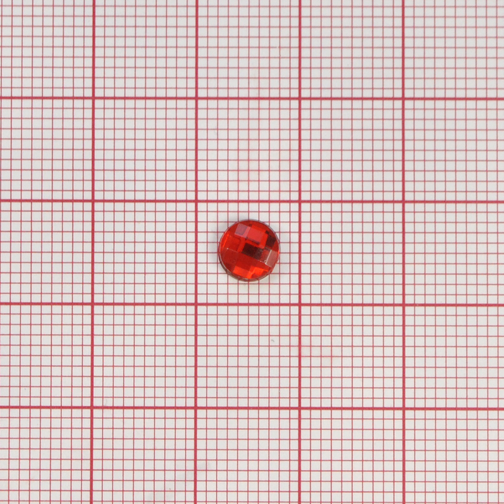 Стразы Д на клей, круг 6мм красный 1, 1тыс.шт. Стразы на клей