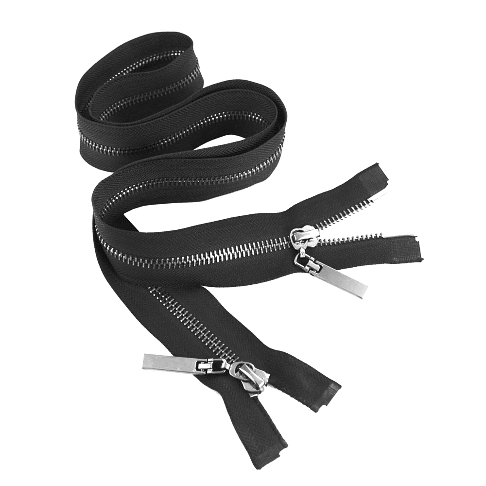 Змейка металлическая №5 85см О/Е BN, черная ткань, двусторонняя, шт. Змейка Металл