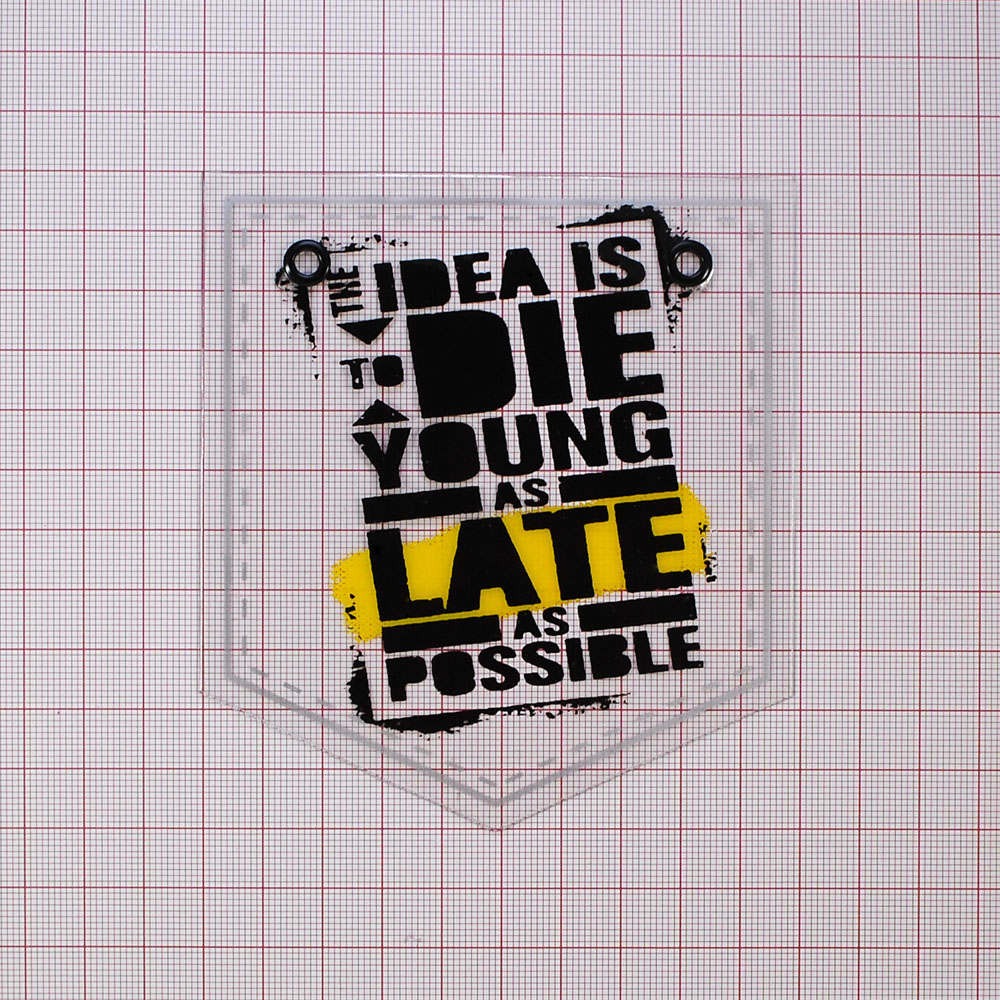 Лейба клеенка Карман Idea Is To Die Young, 10*11см, черный, желтый, белый, шт. Лейба Клеенка