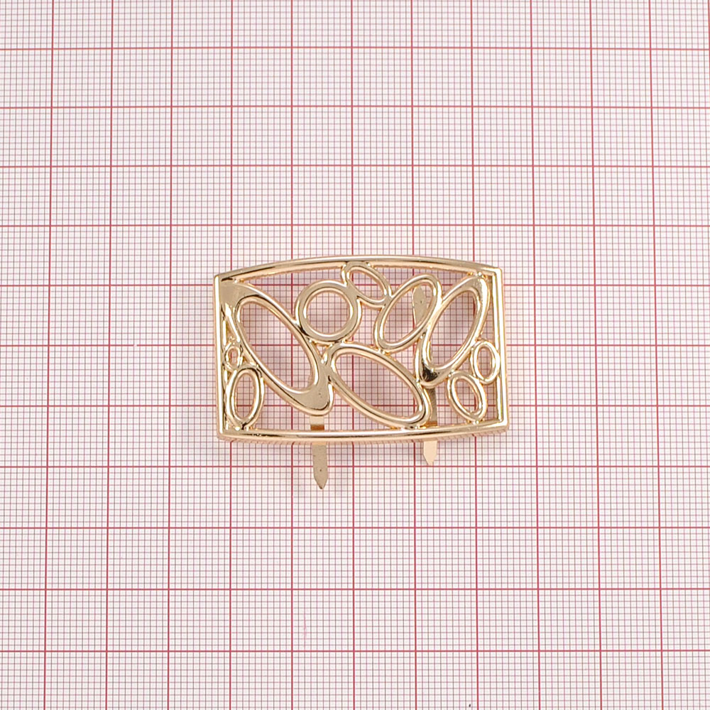 Краб металлический B21247 47*30мм GOLD, шт. Крабы Металл Геометрия