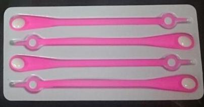 Шнурки резиновые внешняя застежка Розовые яркие 120*5мм 12шт, уп. Шнурки Резиновые