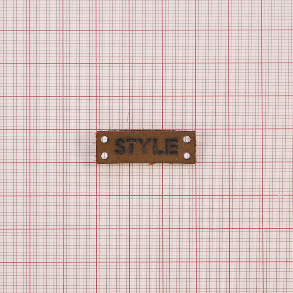 Лейба нубук STYLE 1*3см, рыжая, с отверстиями д/приш, лого лазером, шт. Лейба