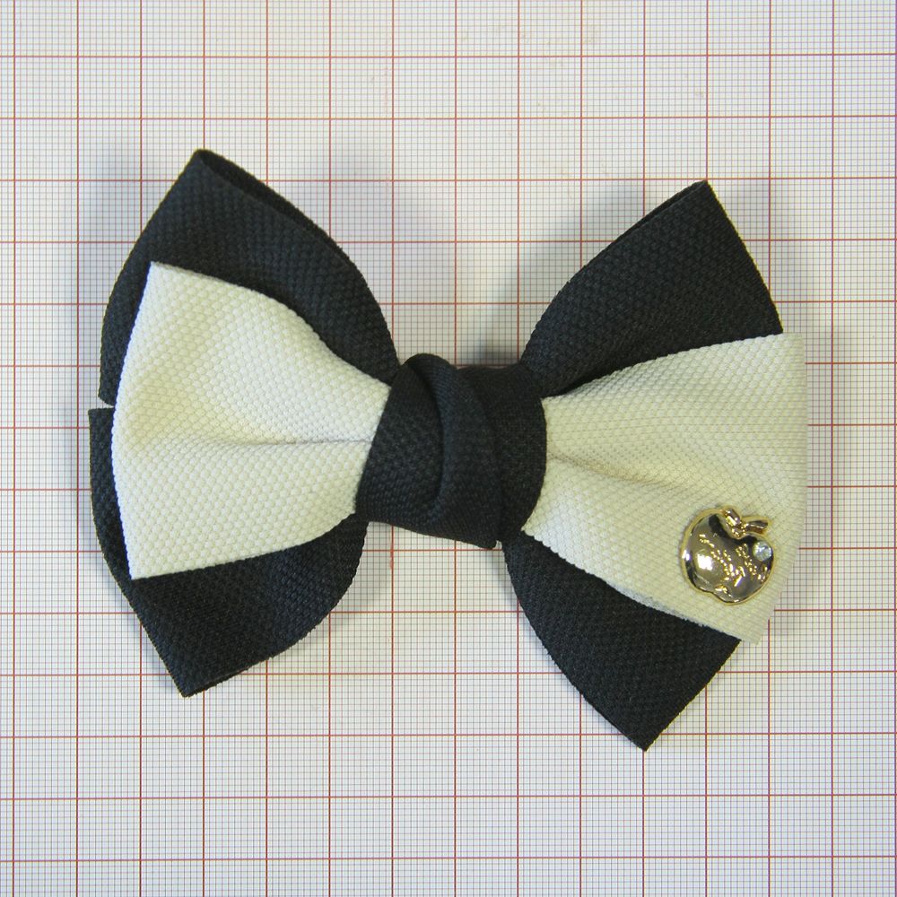 Аппликация декор обувная 42 БАНТ Двойная лента черно-бежевый, укр. металл., шт. Аппликации Пришивные Цветы Банты