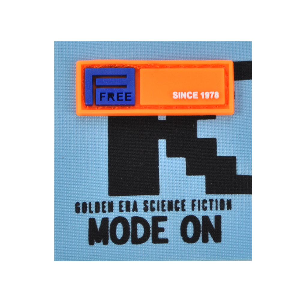 Лейба ткань и резина Mode on, 5*5.5см, черный, белый, синий, оранжевый, шт. Лейба Ткань