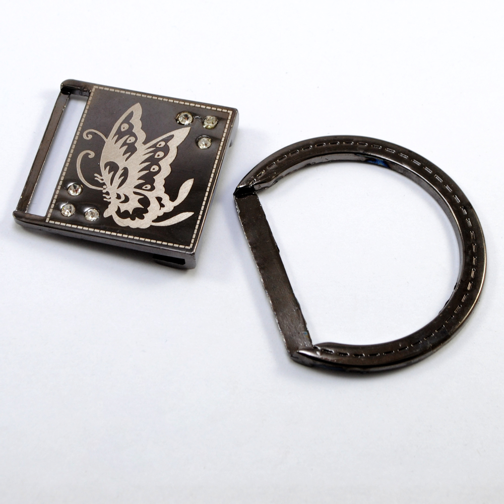 Перетяжка металл 8324 3см BLACK, LAZER. Перетяжка металл