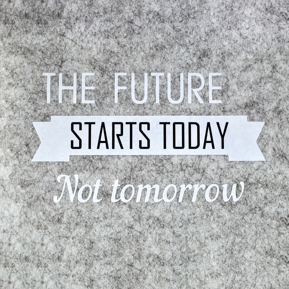 Термоаппликация №13-1 The future starts today (текст) черно-белый 80*143мм, шт. Термопереводки Надписи