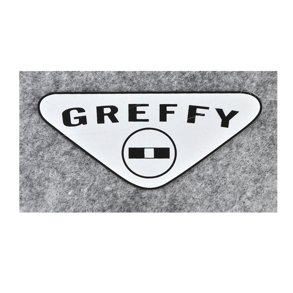 Термоаппликация резиновая  GREFFY, 75*35мм, перевернутый треугольник, закругленные углы, черно-белая, шт. Термопереводки Резиновые, Термопленка