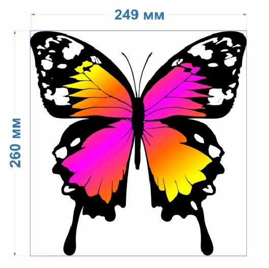 Аппликация клеевая тканевая Бабочка №4-1 24,9*26,0см атлас , шт. Аппликация клеевая
