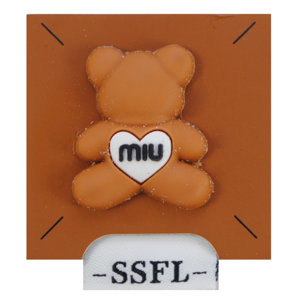 Лейба кожзам Мишка MIU, 4,5*5см, белый, коричневый, черный. шт. Лейба Кожзам