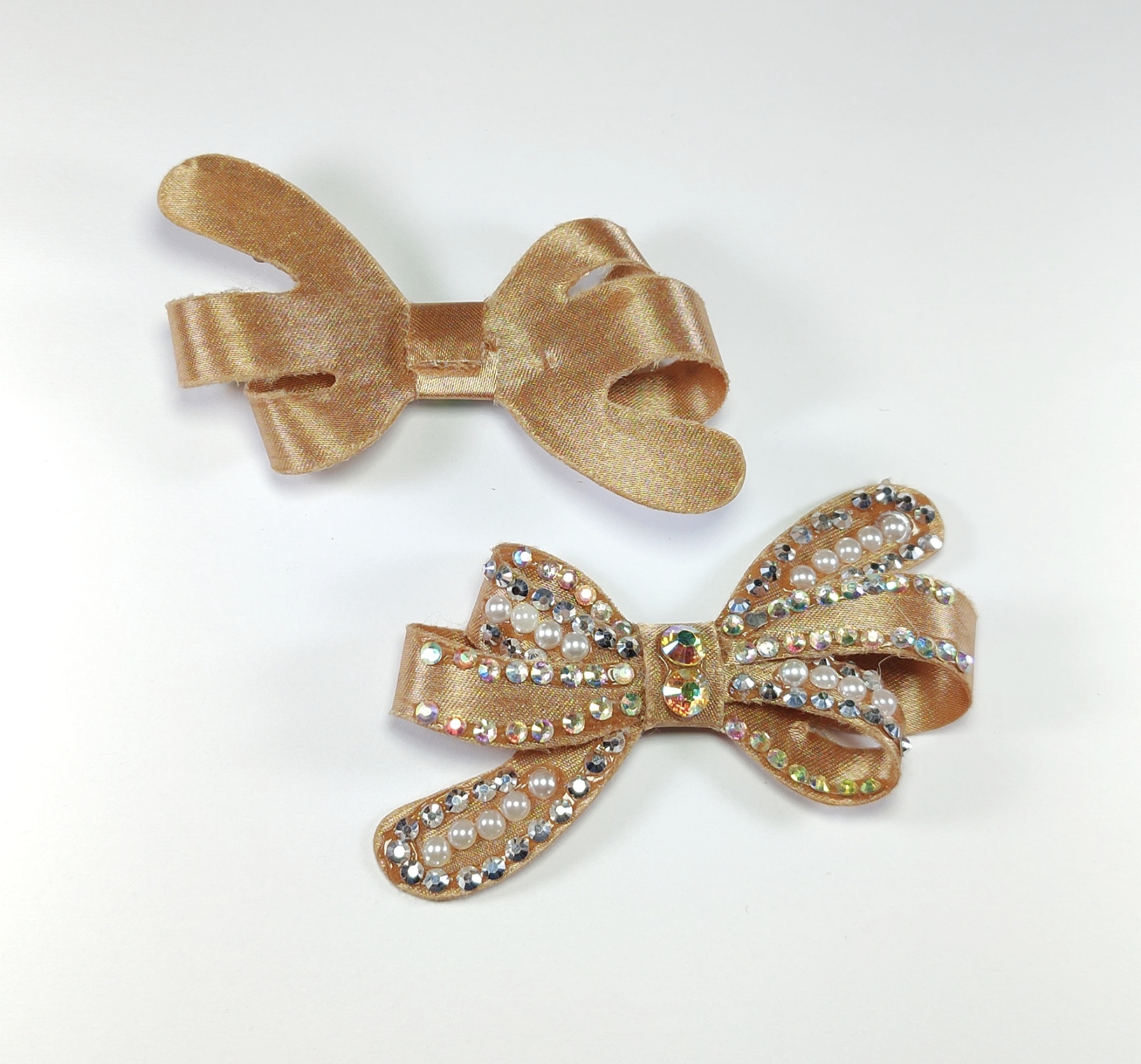 Аппликация декор Бант со стразами, коричневый, шт. Аппликация Декор