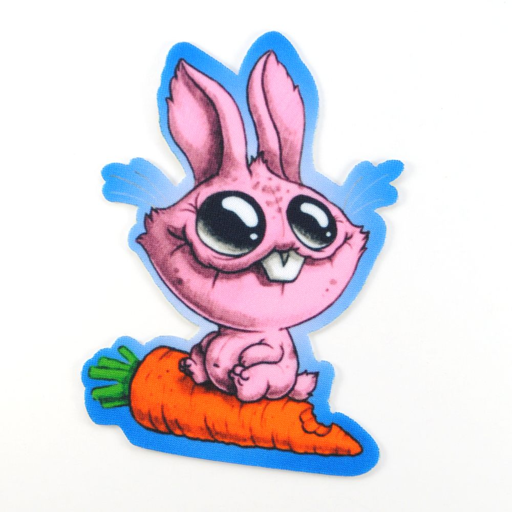 Аппликация клеевая Зайчик с морковкой 11*8см, /дайвинг/, шт. Аппликация клеевая
