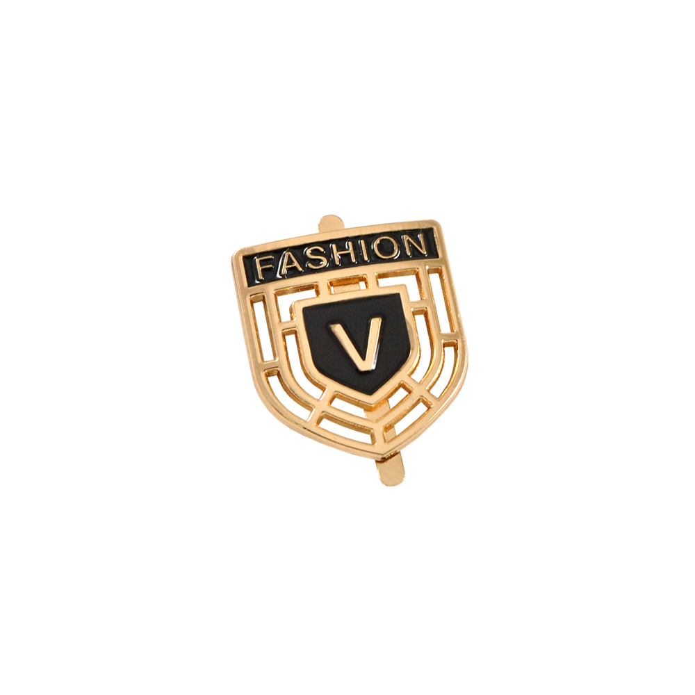 Краб металл V Fashion 23*25мм GOLD, черная эмаль, шт. Крабы Металл Флаги, Гербы