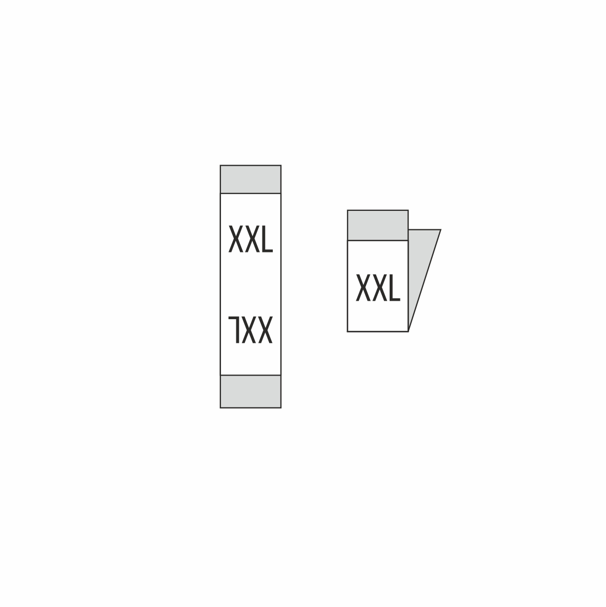 Размерник вышитый белый без рамки, отзеркален XXL. Размерник вышитый белый