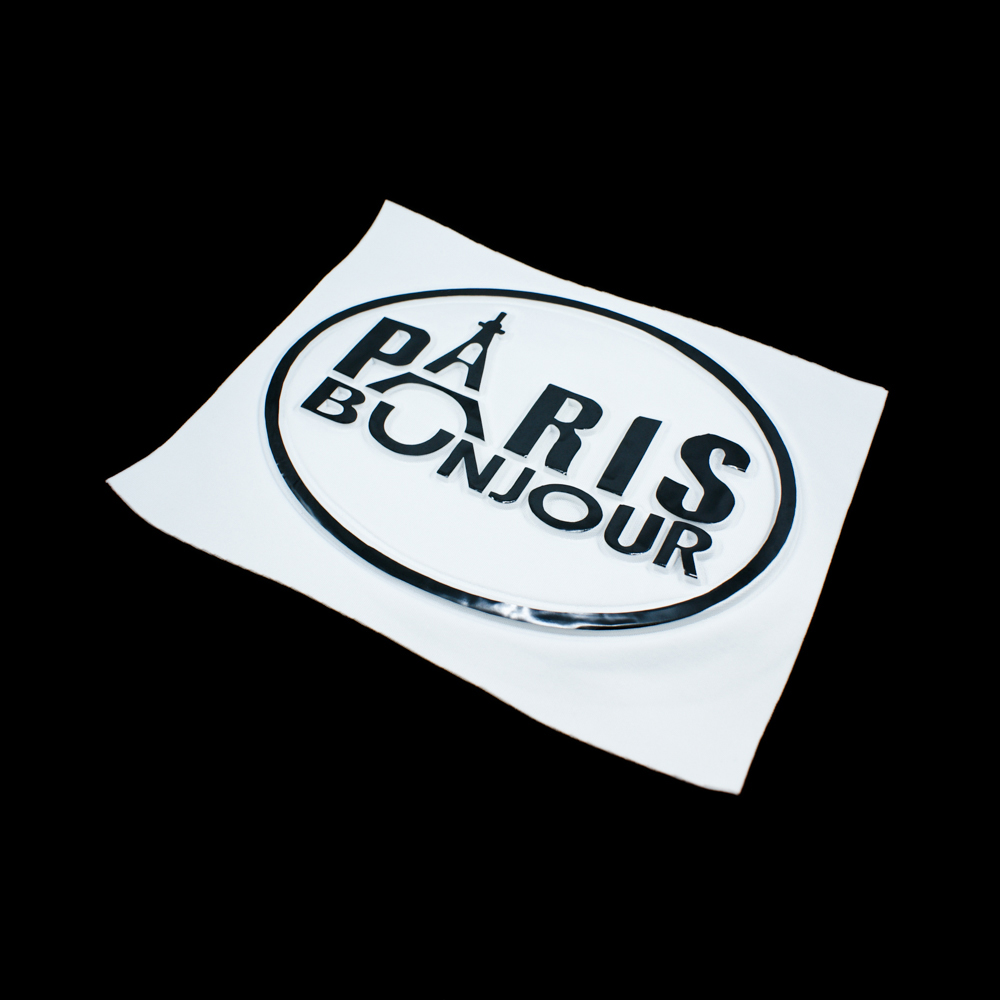 Аппликация пришивная конгрев Paris Bonjour с башней 20*25,5 белый, черный, шт. Аппликации Пришивные Рельефные
