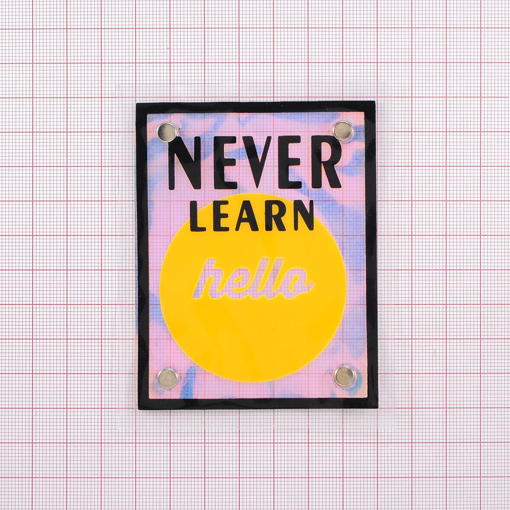 Лейба клеенка и хольнитены NEVER LEARN, 8*10см, черный, оранжевый, прозрачный, шт. Лейба Клеенка