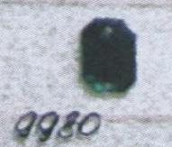 Стразы стеклянные пришивные многранник плоский (6*8мм) темно-зеленый, 1тыс.шт. Стразы пришивные