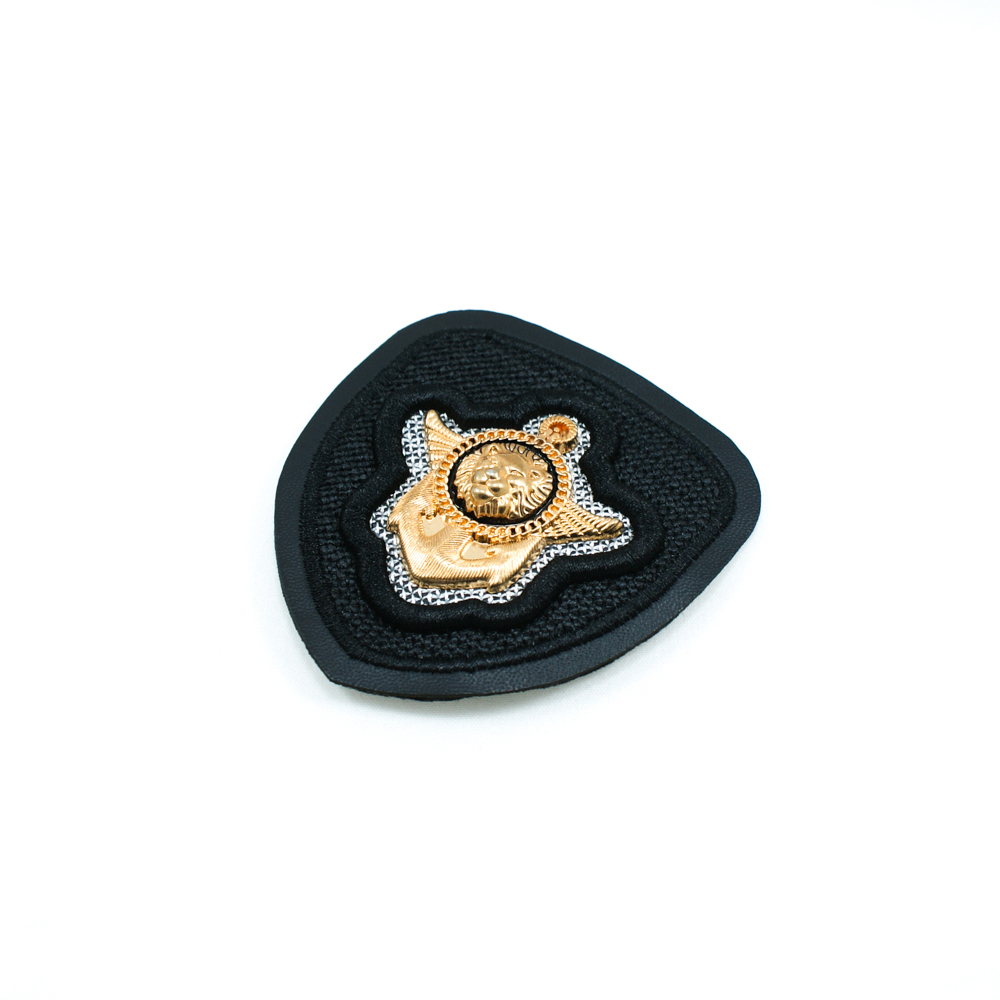 Лейба тканевая, металл Якорь и Лев 6*7см черный, золото, шт. Лейба Ткань