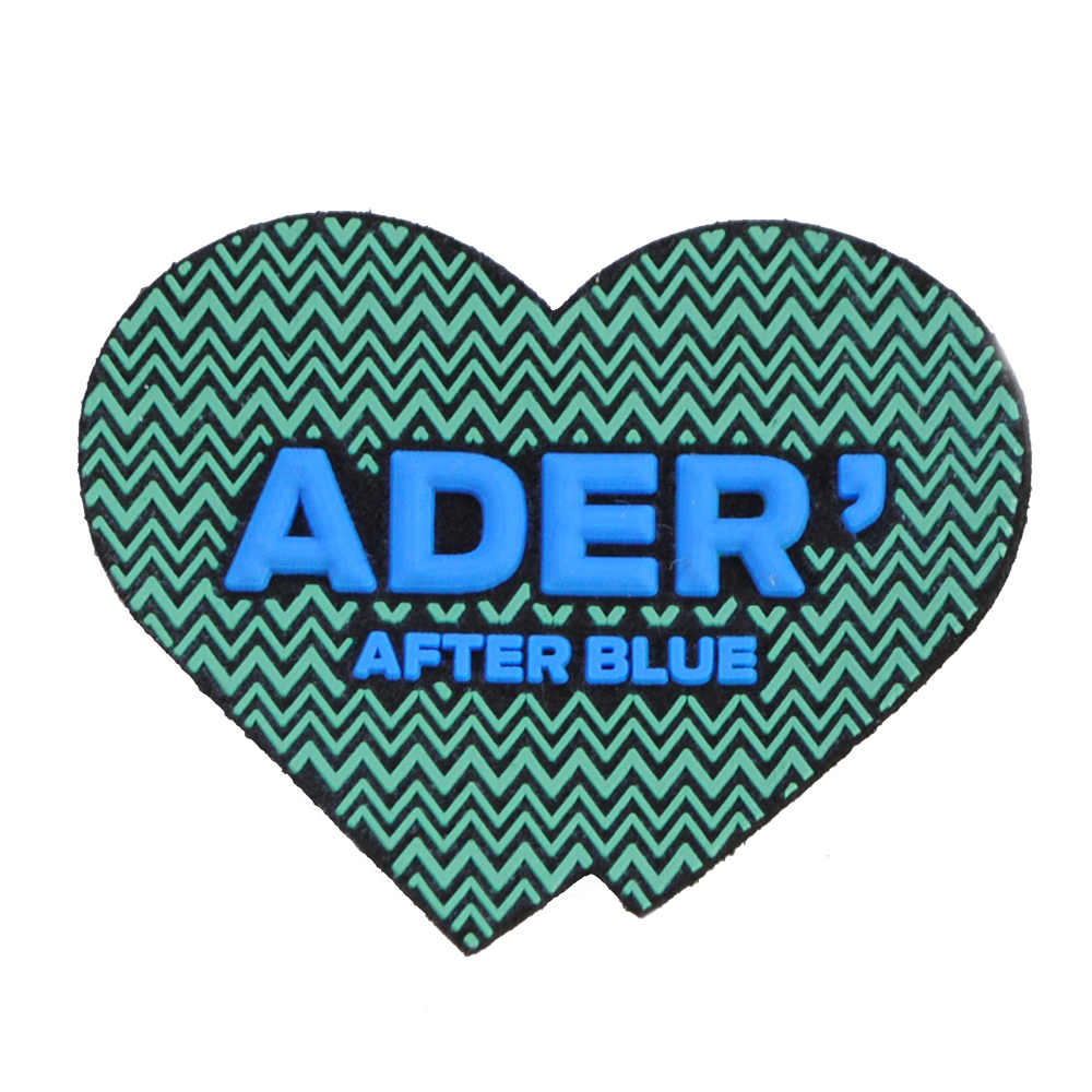 Лейба тк. ADER сердце, 3,5*4.5см, черн., зел., син., шт. Лейба Ткань