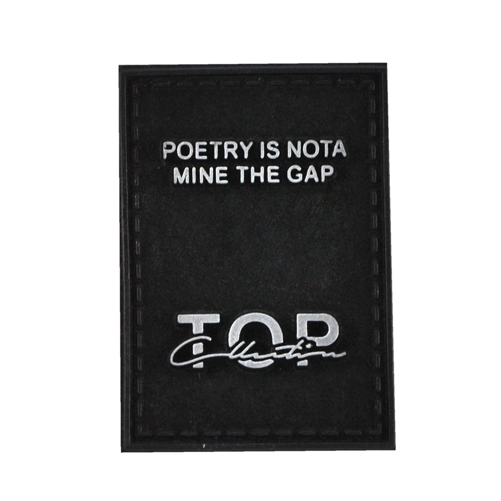 Лейба кожзам TOP, 3,5*5см, черный, серебро, шт. Лейба Кожзам